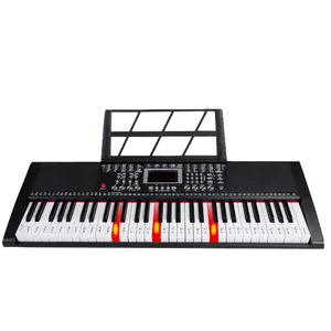 Huasheng piano elétrico, luz inteligente, 61 teclas, teclado de orgânio elétrico, função de ensino, mp3, reprodução