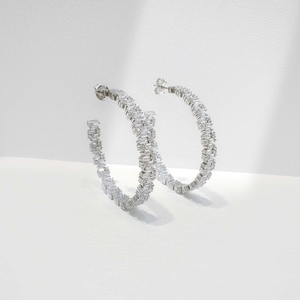 custom plata 925 sterling <b>silver</b> <b>big</b> exaggerate party <b>earring</b> trendy ear luxury cubic zirconia bohemian western ladies <b>earrings</b> - Product Image 1