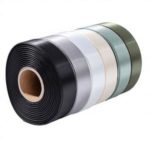 40mm Greyish Blue Single Face Satin <b>Ribbon</b> 100% Polyester Solid Color - Product Image 3