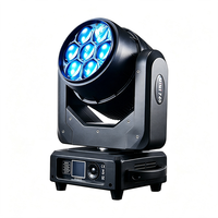 Mini projecteur LED mobile B-EYE 7x40W RGBW 4-en-1 6-60 °   Zoom Beam Wash FX Effet Kaleido DMX512 Éclairage de scène pour discothèque