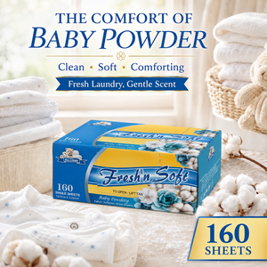 Feuilles de séchage pour linge antistatiques de grande capacité, parfum frais de poudre pour bébé longue durée - Product Image 2