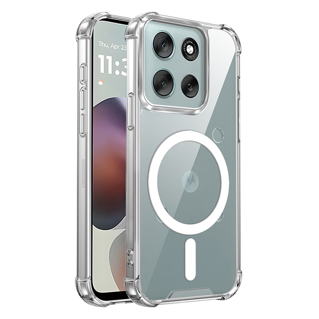Clear Magnetic Phone Case for Motorola Moto Edge 70 Pro 60 50 Fusion Slim TPU+PC Anti-Scratch Shockproof Protective Mobile Cover