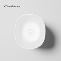 Lavabo autoportant en pierre artificielle pour salle de bains moderne de luxe Cuvette de forme ronde sur pied à surface solide Égouttoir inclus