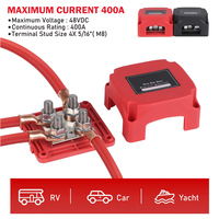 Barre omnibus en cuivre robuste 400A 12V-48V, bloc de distribution d'alimentation 4xM8