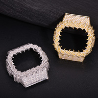 Boîtier de montre de luxe en moissanite VVS sertie de pierres, compatible avec les montres Casio G-Shock DW6900RL-1AC, pièces de montre Hip Hop en gros