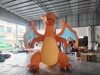 Décoration d'événements, personnage de dessin animé gonflable, modèle Charizard, dragon de feu gonflable pour la publicité