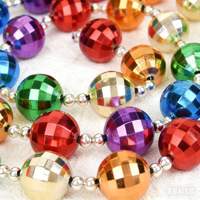 Guirlande de Noël en plastique perlée, grande boule de carnaval, vente en gros d'usine, collier pour fête de Mardi Gras à la Nouvelle-Orléans
