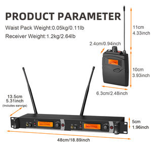 Système d'écouteurs intra-auriculaires sans fil professionnel TX4 à double canal pour la scène, le chant et le studio - Product Image 4