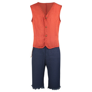 Disfraz de Luffy para hombre, chaleco rojo, sombrero de paja, pantalones azules, traje de juego de rol de anime, otoño 2023 - Product Image 5