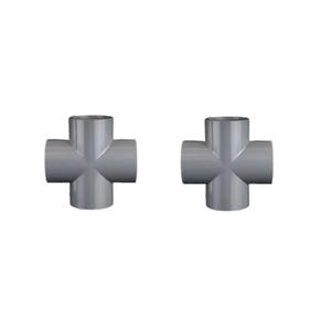 Connecteur <span class=keywords><strong>PVC</strong></span> blanc personnalisé à 4 voies - Raccord de tuyau à diamètre égal pour l'aquaculture, coude et té en <span class=keywords><strong>PVC</strong></span> - Product Image 4