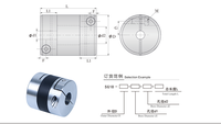 Accouplement d'arbre flexible en aluminium de type araignée, personnalisé, à couple élevé, avec diamètre de trou de 16 à 105 mm et 2000 tr/min