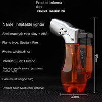 YX Haishen Design moderne gonflable extérieur métal Jet flamme briquet trois feu coupe-vent en plastique fumer accessoires en gros