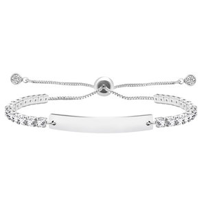 Pulsera Ajustable de Acero Inoxidable 316L Resistente al Agua y al Deslustre, Chapada en Oro de 14K y 18K con Circonitas, para Mujer - Product Image 1