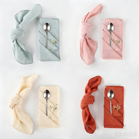 Serviettes de table en gaze de coton en vrac, ourlet français, réutilisables, pour tables de mariage, restaurants, décoration de fête