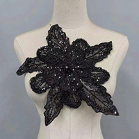 Applique de corsage de mariée brodée sur mesure, motif floral 3D perlé, avec strass et paillettes, pour vêtements de danse lyrique