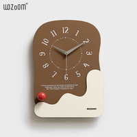 WOZOOM, decoración de madera, reloj de péndulo de mesa, reloj de péndulo de Arte de escritorio, reloj de viento crema, decoración de muebles interiores