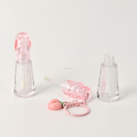 Tube en plastique transparent rechargeable pour brillant à lèvres et rouge à lèvres, 2 ml, faible MOQ, en stock, emballage cosmétique personnalisé avec logo et porte-clés