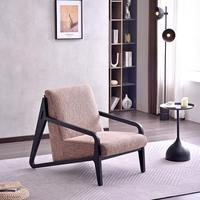 Moderner Nordischer Echtleder-Sessel mit Massivholzrahmen, Ergonomisch und Drehbar, für Wohnzimmer, Schlafzimmer und Heimdekoration