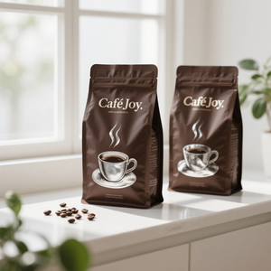 Bolsas de Embalaje de Café Transparentes con Fondo Plano y Cierre Hermético de Grado Alimenticio Personalizadas, con Válvula - Product Image 1