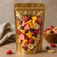 Pochette à fermeture éclair personnalisée transparente à l'avant et métallique à l'arrière pour cadeaux et bonbons dorés, emballage flexible OEM