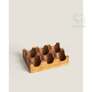Cartón de huevos de madera de acacia para seis huevos - Product Image 1