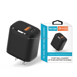 Cargador Rápido USB C de 20 W, Cargador de Pared con Doble Puerto PD USB C/QC 3.0, <span class=keywords><strong>Adaptador</strong></span> de Corriente Portátil de Viaje, Cargador de Teléfono Celular para iPhone - Product Image 3