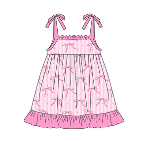 Vestito per Bambina con Stampa <span class=keywords><strong>Mamma</strong></span> e Figlia, Orlo Arricciato, Adorabile Abito <span class=keywords><strong>in</strong></span> Morbido Bambù per Feste - Product Image 1
