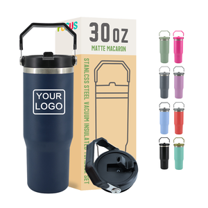 Taza de Viaje de Acero Inoxidable de Doble Pared con Aislamiento al Vacío, 30oz, Acabado Brillante, Asa Colorida, Mantiene la Temperatura de 6 a 12 Horas, Envío desde Almacén en EE. UU. - Product Image 3