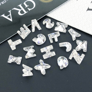 26 Letras de Moissanita A-Z, Fornituras de Joyería a Granel, Piedra de Moissanita Creada en Laboratorio, Suelta, Facetada, Corte Trasero, Blanca, Claridad D VVS, Color - Product Image 1