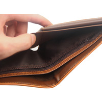 Dompet bisnis pria, PU kulit pria pola buaya lipat ganda dompet pendek untuk pria sederhana mode dompet koin pemegang kartu