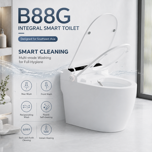 Siège chauffant intelligent pour le marché d'Asie du Sud-Est, en céramique moderne, monobloc, avec écran LED, chauffage instantané, télécommande et fonction lavage - Product Image 2