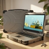 I7 I9 Laptop Kelas Industri Panel Pelindung Komputer 15,6 inci Windows 10 Mobile Mesin All-in-one untuk Pekerjaan Luar Ruangan