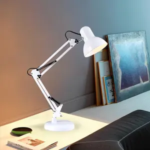 Artikulierte Metall tisch lampe E27 Bulb Touch Control Einstellbare LED-Falt studie Lesung Klapp arm Schreibtisch lampe für das Studien büro