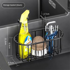 Égouttoir mural en acier inoxydable pour évier de cuisine, écologique, moderne, noir et gris, rangement de cuisine pour le nettoyage - Product Image 3