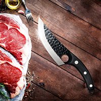 Couteau boucherie acier au carbone, ustensile à désosser incurvé de 6 pouces de haute qualité couteau à désosser forgé à la main