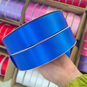 Рулон атласной ленты премиум-класса, роскошный, разноцветный, цвет азалии (розовый), 1,5 дюйма (4 см), двусторонний, для вечных роз - Product Image 4