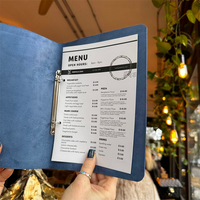 Porte-menu en cuir A4 de qualité supérieure avec pages transparentes pour restaurants et hôtels