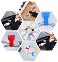 Attaches-câbles auto-adhésifs en nylon Bear, réutilisables et durables, avec boucles Velcro réglables, pour organiser les cordons de bureau, de salle de bain et de cuisine