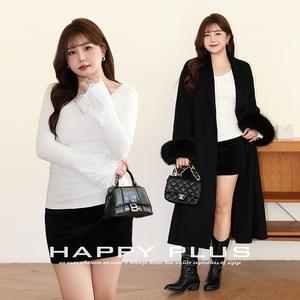 French Style <b>Lace</b> Trimmed Fitted <b>Top</b> White Long Sleeve Knitted Cotton Women's Plus Size N9059 - Product Image 5