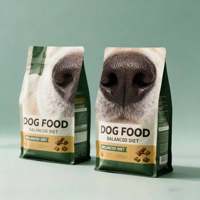 Vente en gros d'usine OEM ODM sac de nourriture à fond plat emballage de nourriture pour animaux de compagnie chat chien emballage en plastique anti-odeur pochette de nourriture pour animaux de compagnie