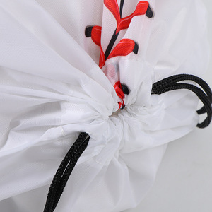Baseball <b>Drawstring</b> <b>Backpack</b> 34x42cm Polyester Unisex Sports Storage Bag With Red Stitch Design - Product Image 4