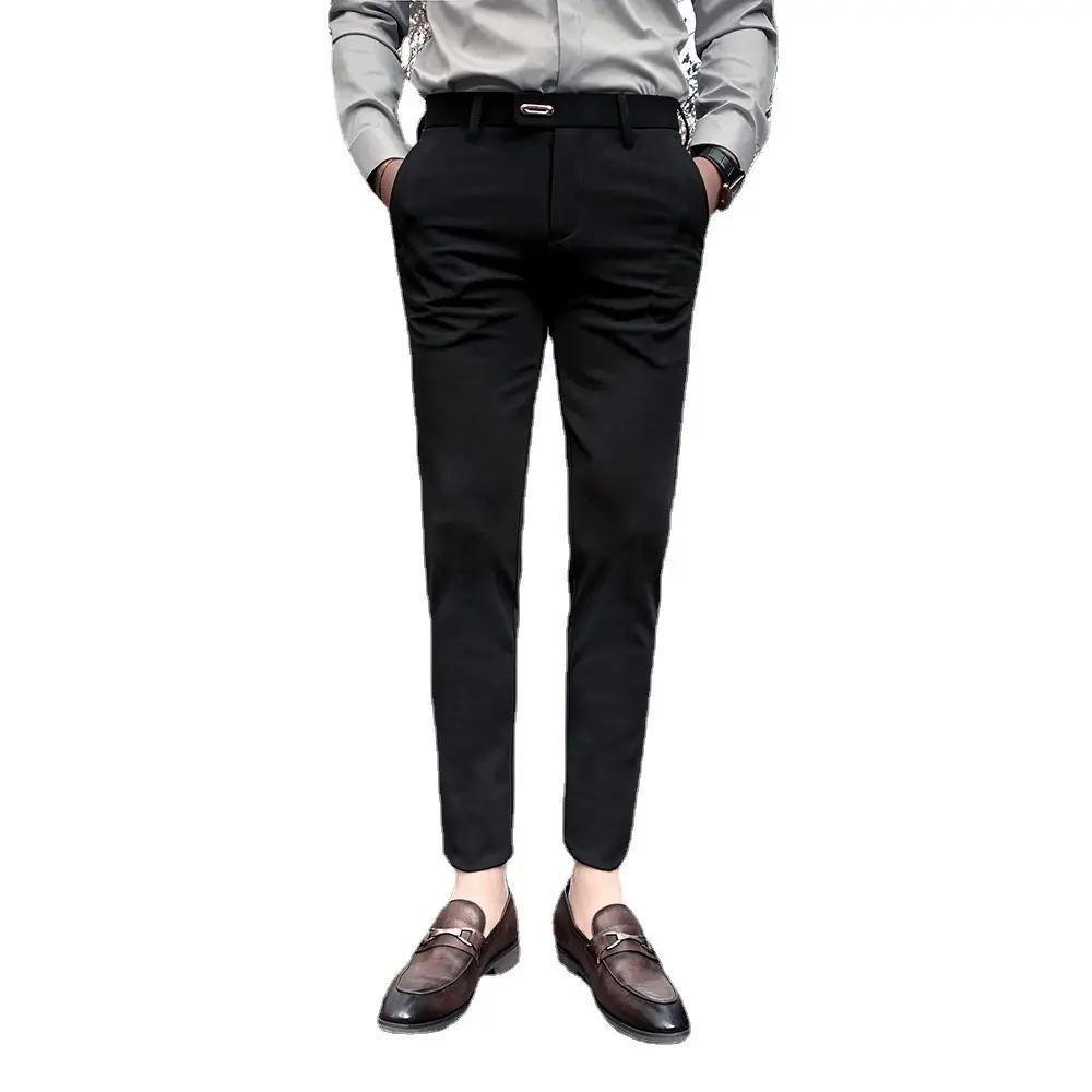 Autumn and winter men's casual pants autumn casual trousers Slim nine-point straight trend business pants