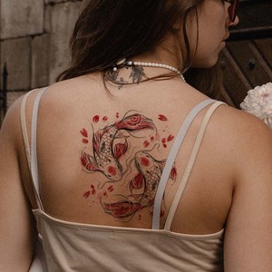 ARYU 8 Adesivi Per Tatuaggi A Colori Con Farfalla, Fiore Di Pruno, Drago E Fenice - Foto 6