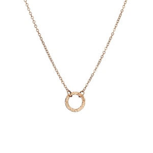 Hueco de acero inoxidable colgante collares patrón de círculo collar de cadena de las mujeres - Product Image 4