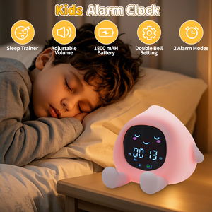 Horloge cadeau de gestion du temps éducative pour tout-petits Ok pour réveiller Peach Kids Sleep Trainer <span class=keywords><strong>Réveil</strong></span> avec machine à sons - Product Image 3