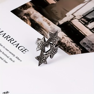 Star <b>Ring</b> Men's Multi Star Overlapping <b>Titanium</b> Steel Index Finger Rock <b>Ring</b> SA953 - Product Image 3