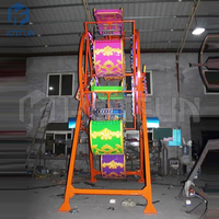 Gran oferta, nuevo diseño, Mini noria de acero para interiores/exteriores, estilo europeo, pequeños paseos en parque de atracciones, coche de visualización para niños a la venta