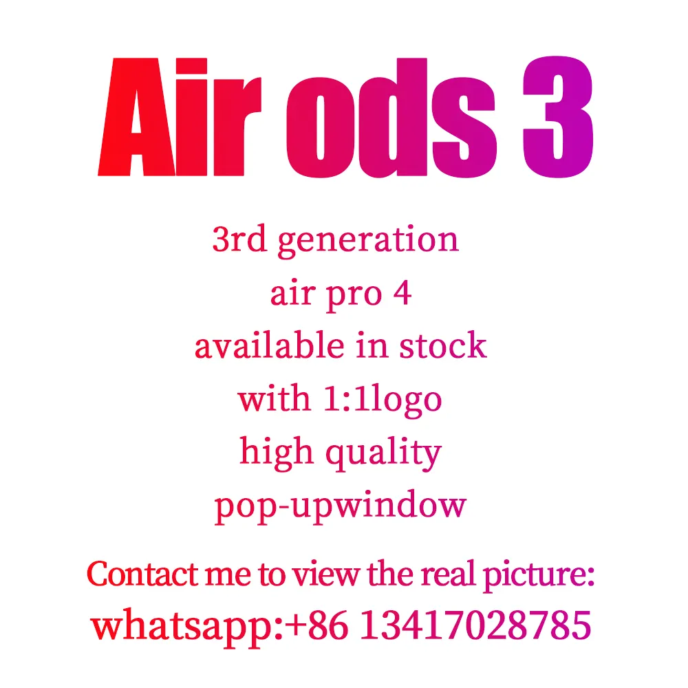 Kualitas Tinggi Terbaru Air Pro 4 Air 3 Pods 3 1:1 Logo Air Pro 3 Jerry Airoha Chip 3rd Air Podes 3