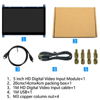 5-Zoll HD Digitaler Videoeingang LCD-Anzeigemodul 800x480 CTP TFT Touchscreen LED-Hintergrundbeleuchtung für Raspberry Pi