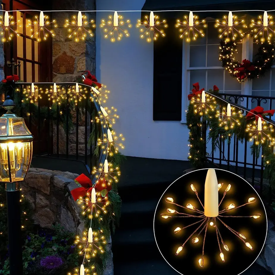 Luz Natal micro flor fogos de artifício decoração luzes led quarto decoração levou festa luzes